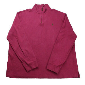 Polo Ralph Lauren Sweater Mens XXL 2XL Pink Jumper Quarter Zip Preppy Small Pony